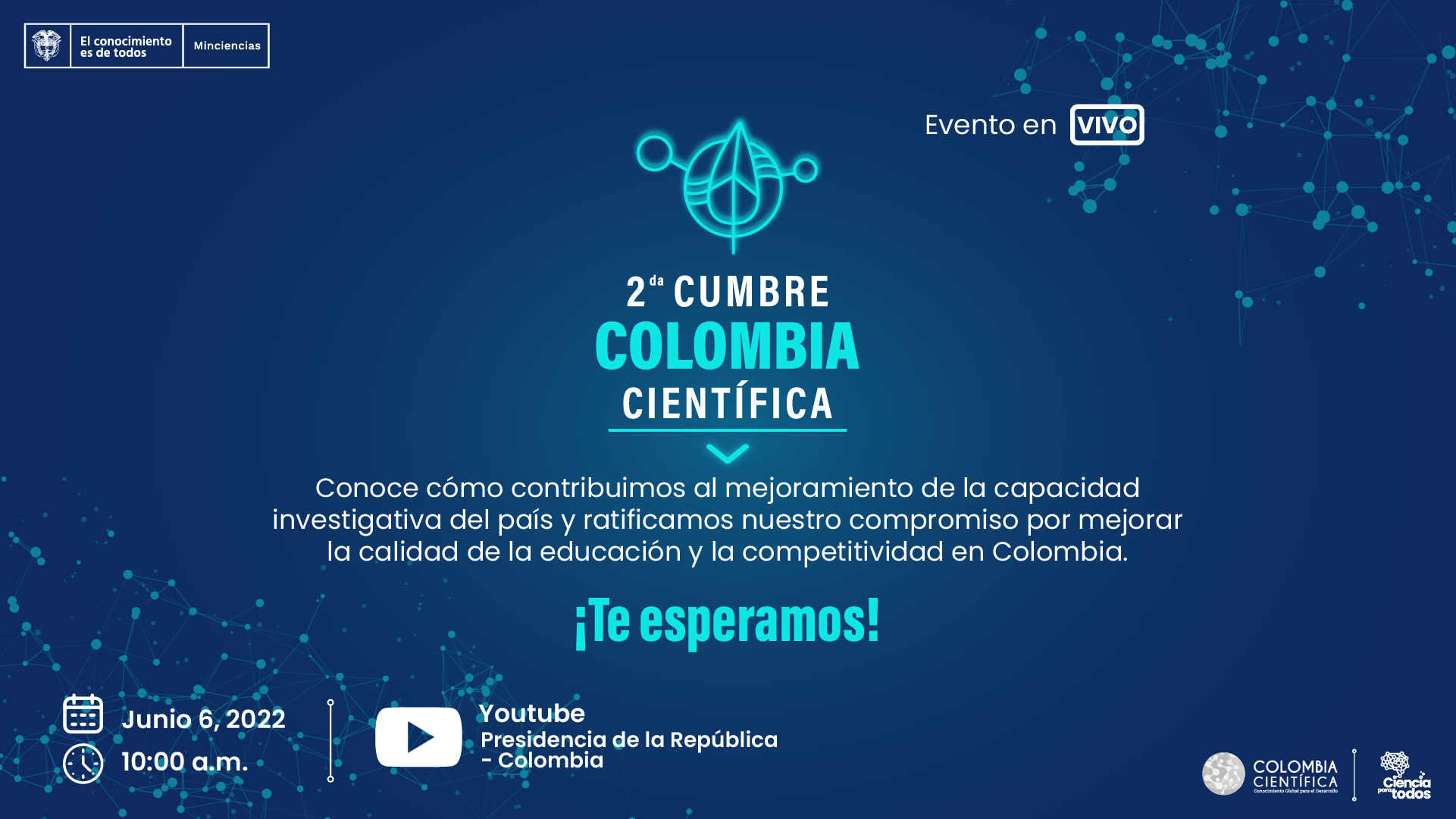 •	Para el año 2023, el país contará con más de 3.300 productos, entre patentes, prototipos, plantas de bioprocesos, plataformas sensoras, empresas Spin-off, entre otros, gracias al impulso dado por Colombia Científica en el territorio nacional