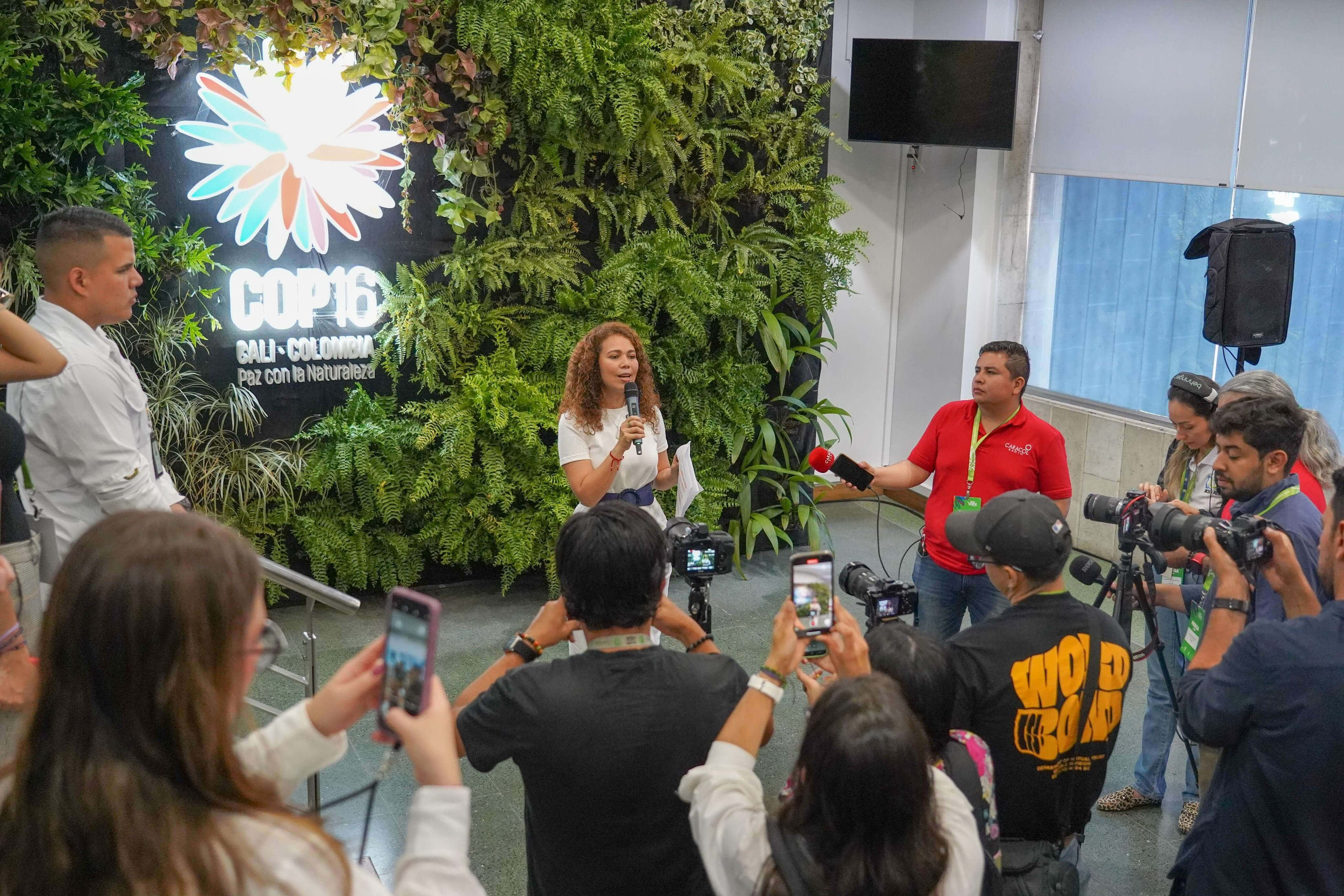 Ministra de Ciencia, Tecnología e Innovación, Yesenia Olaya en la COP 16