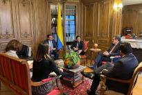 El ministro de Ciencia, Tecnología e Innovación, Tito José Crissien Borrero, se reunió con el embajador de Colombia en Francia, Mauricio Vargas, para organizar el taller binacional, que contará con la asistencia de expertos franceses en temas de hidrógeno